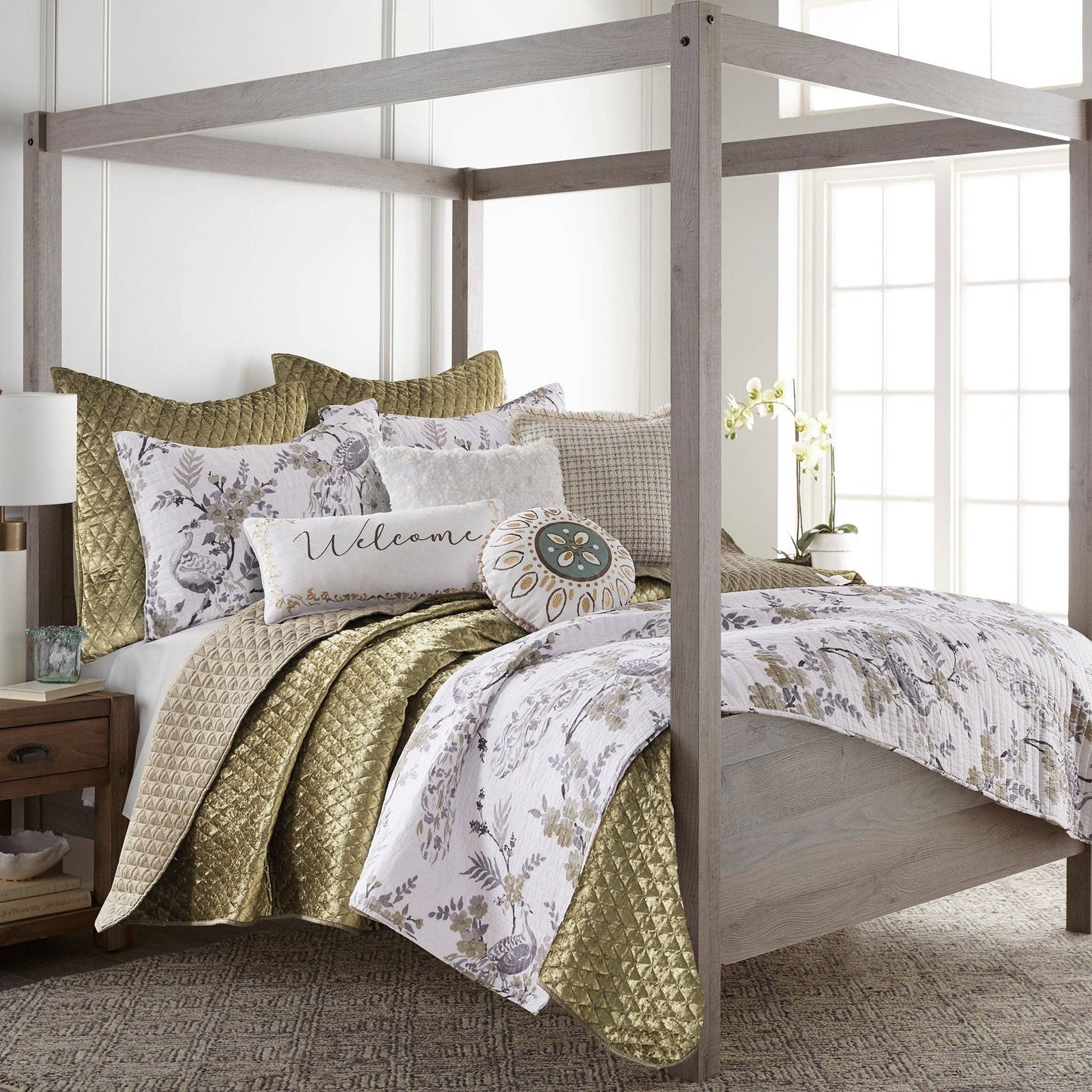 Pisa Quilt Set: Grey / King/Cal King