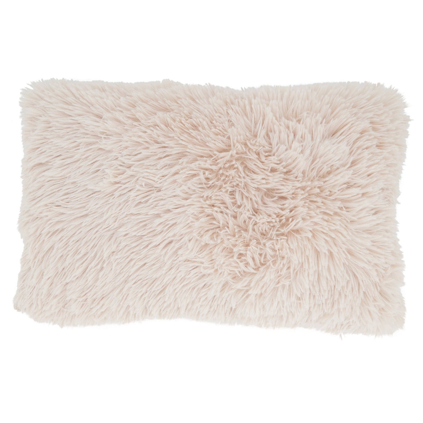 Throw Pillow With Faux Fur Design: Natural / Poly Filled / 12"x20"