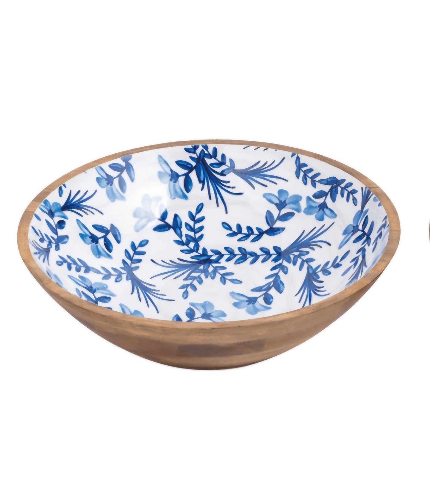 Blue Pattern Wood Enamel Bowl