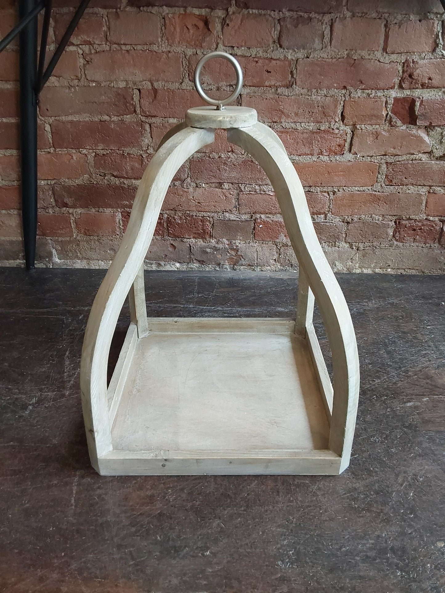 Lrg Wood Frame Lantern