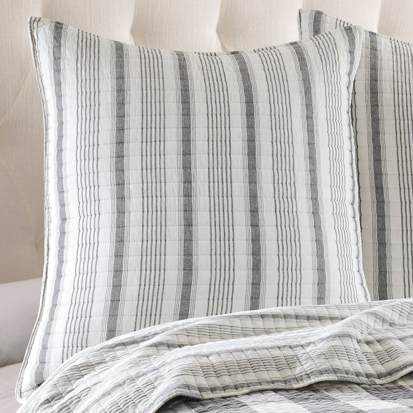 Camden Grey Stripe Euro Sham Set of 2