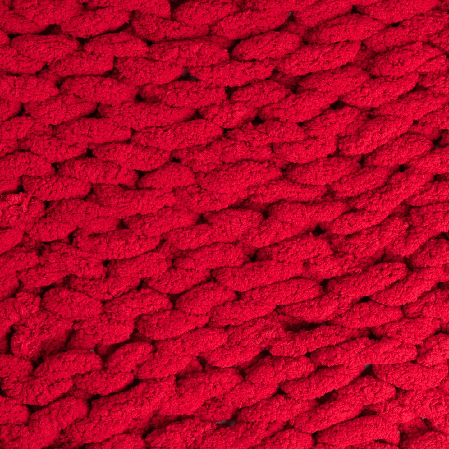 Chunky Knit Throw Blanket - Cranberry