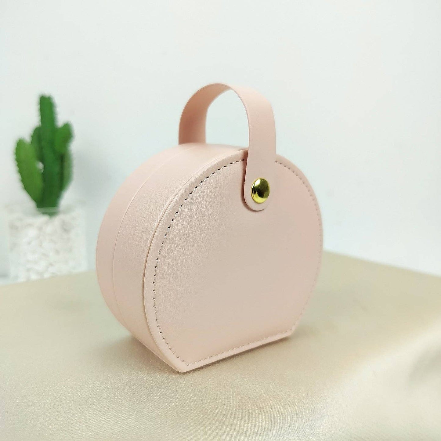 Vegan Leather Mini Portable Jewelry Storage Box