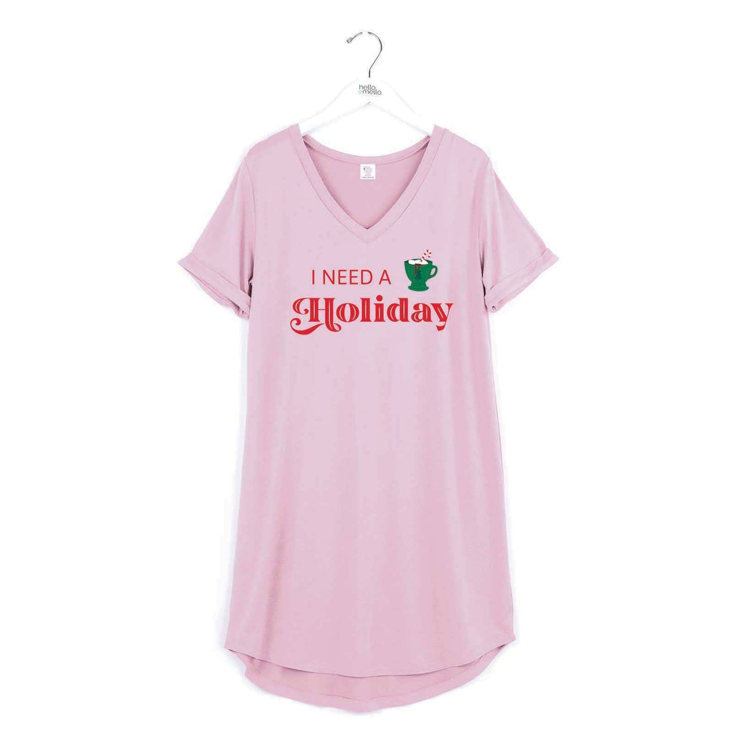 Hello Mello Holiday Sleep Shirts Open Stock: Green / L/XL