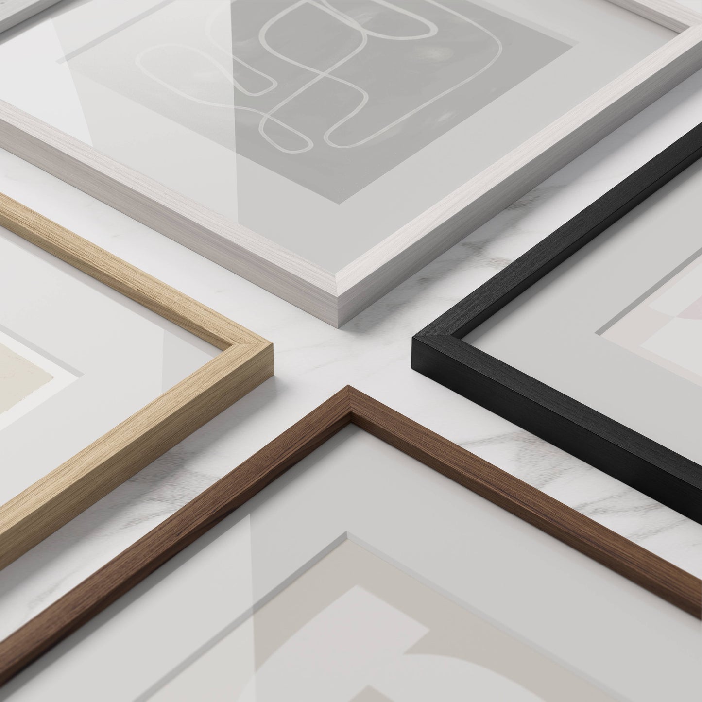 Walnut Square Oak Frame with Glass: 10x10