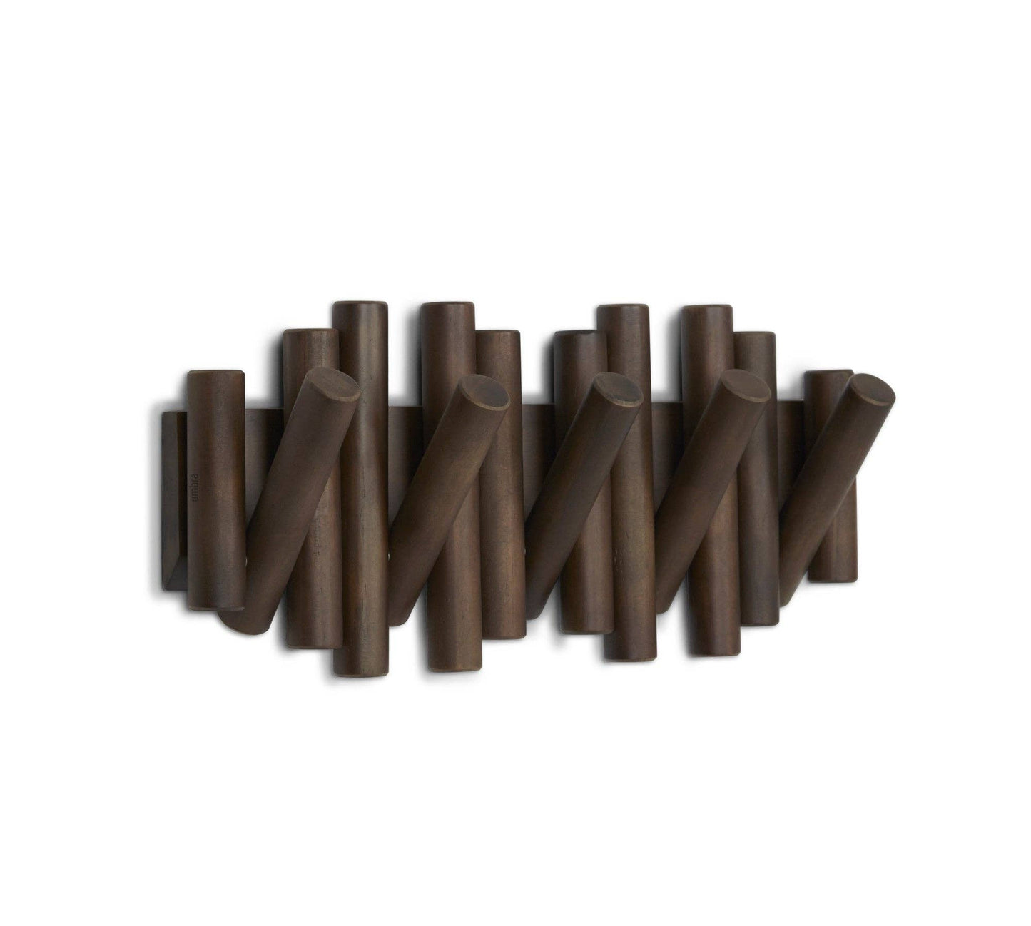 Picket Wall-Mounted Coat Rack Rail Hook: Black