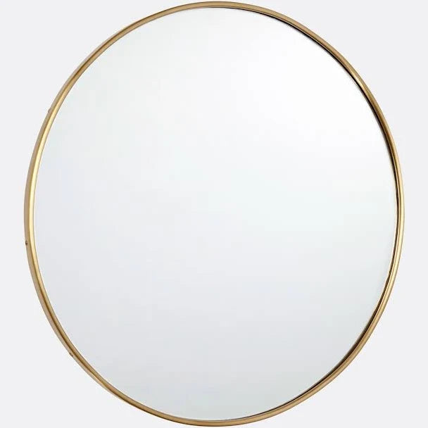 35.5" Round Gold Framed Mirror