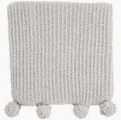Gray Poms Poms Blanket