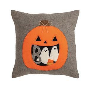 Pumpkin Wool Halloween Pillow
