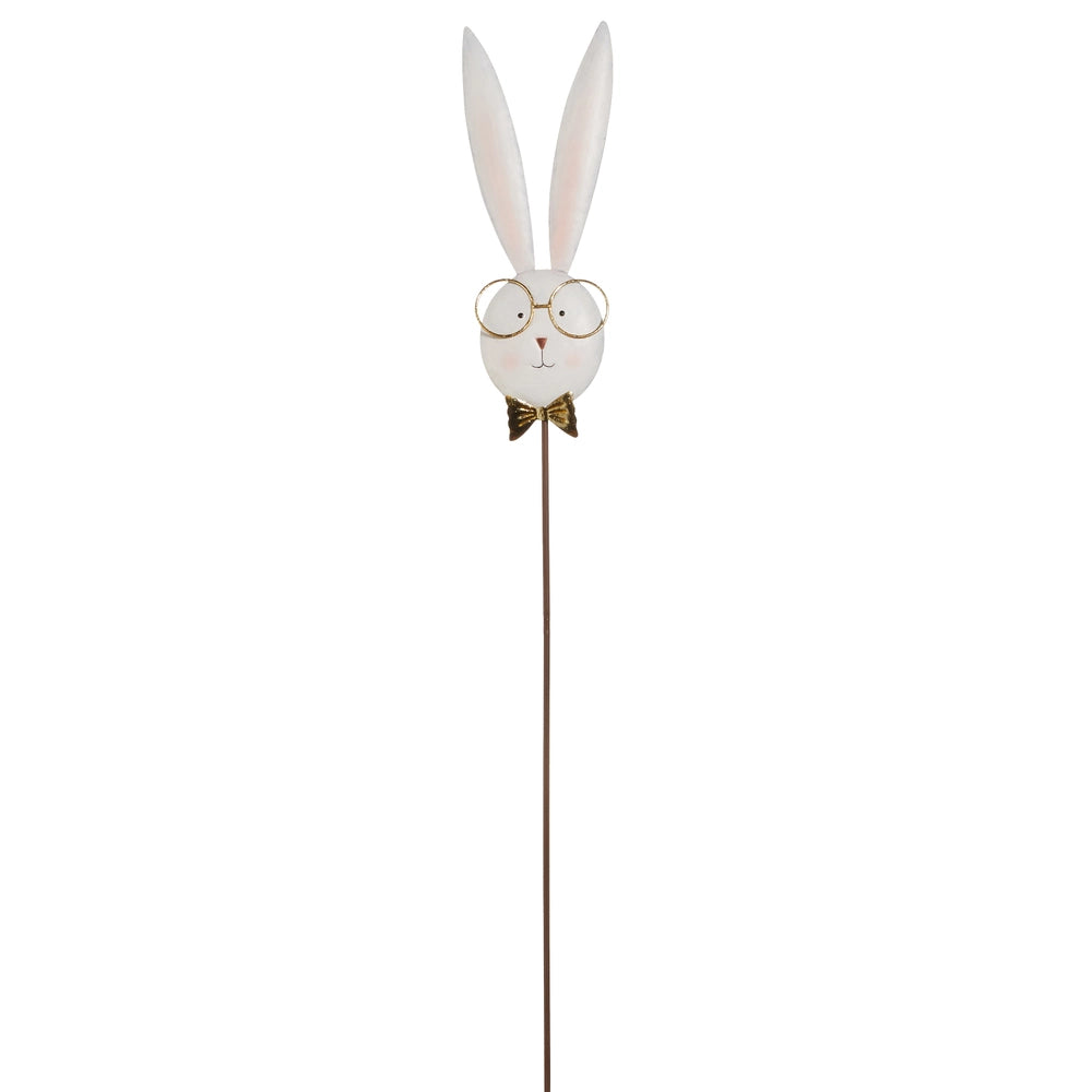 Rabbit with Glasses Garden Stake