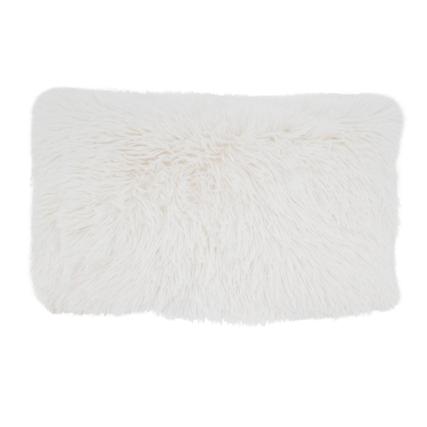 Throw Pillow With Faux Fur Design: Natural / Poly Filled / 12"x20"