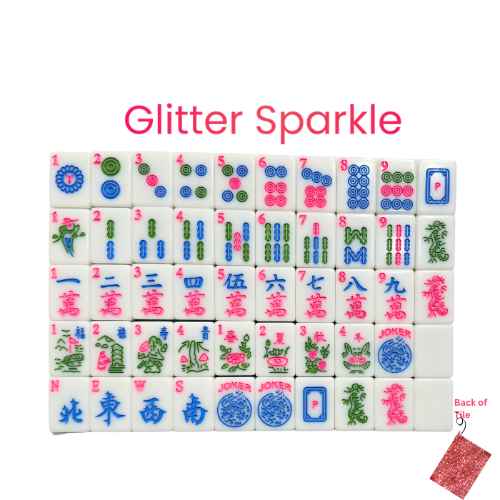 Glitter Sparkle Pink American Mahjong Tile Set – 166 Tiles