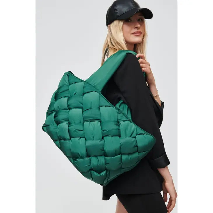 Emerald Intuition East West Woven Nylon Tote
