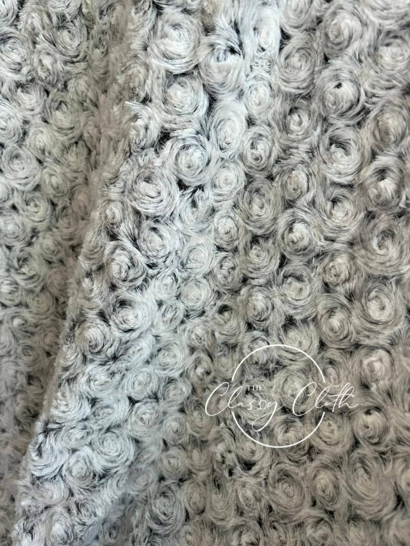 Super Soft Faux Fur Blanket - Grey Spiral RTS