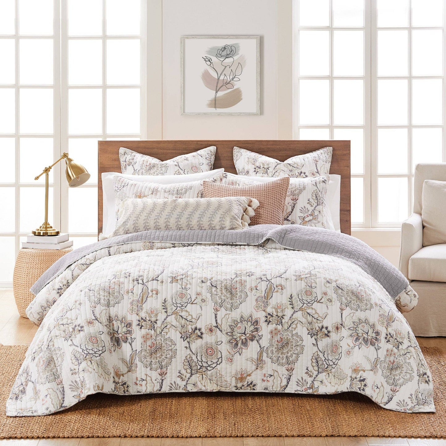Ophelia Quilt Set: Spa / King/Cal King