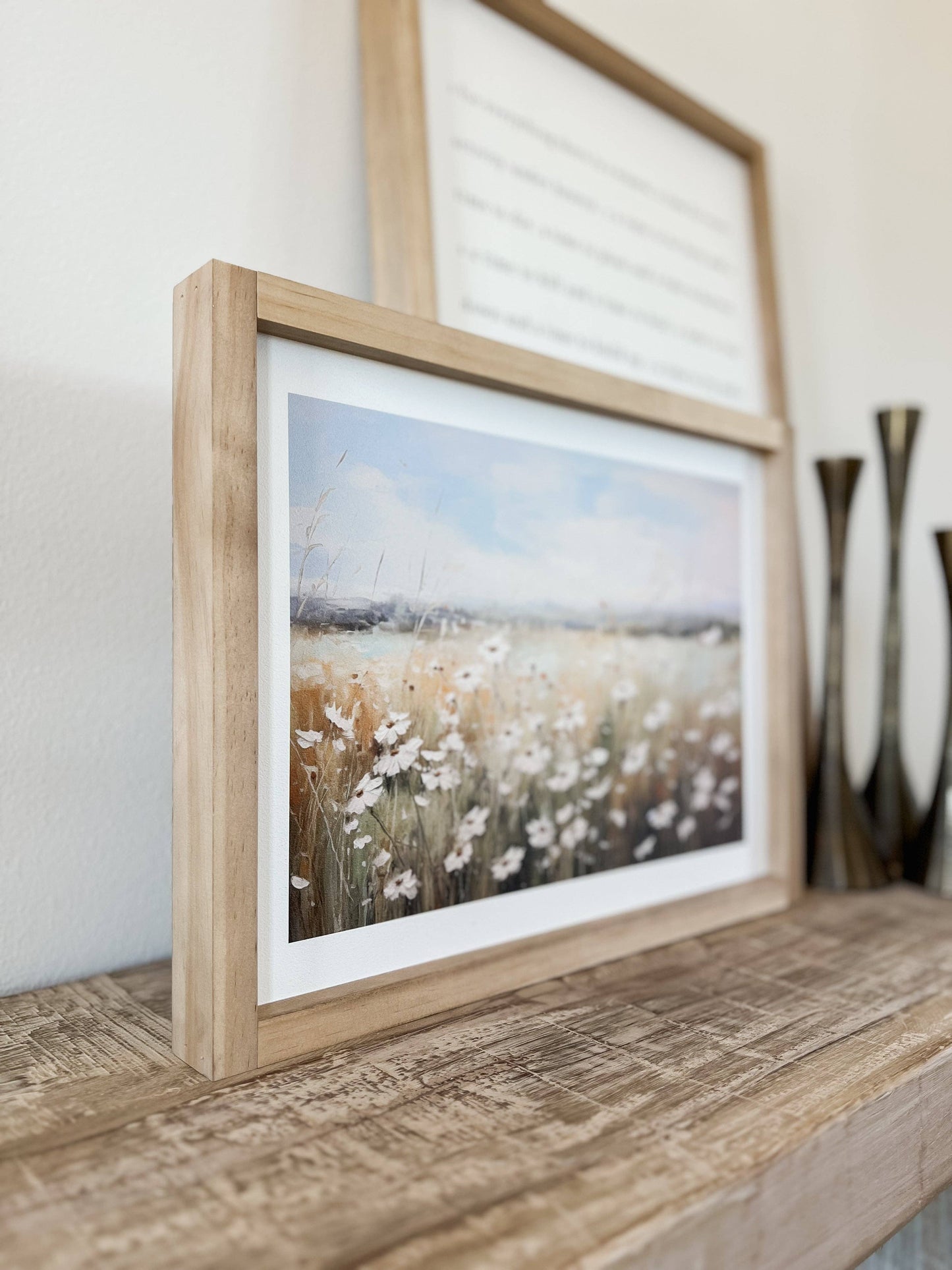 Cora | Vintage Print, Wall Decor, Wall Art: Light Oak / 17x13"