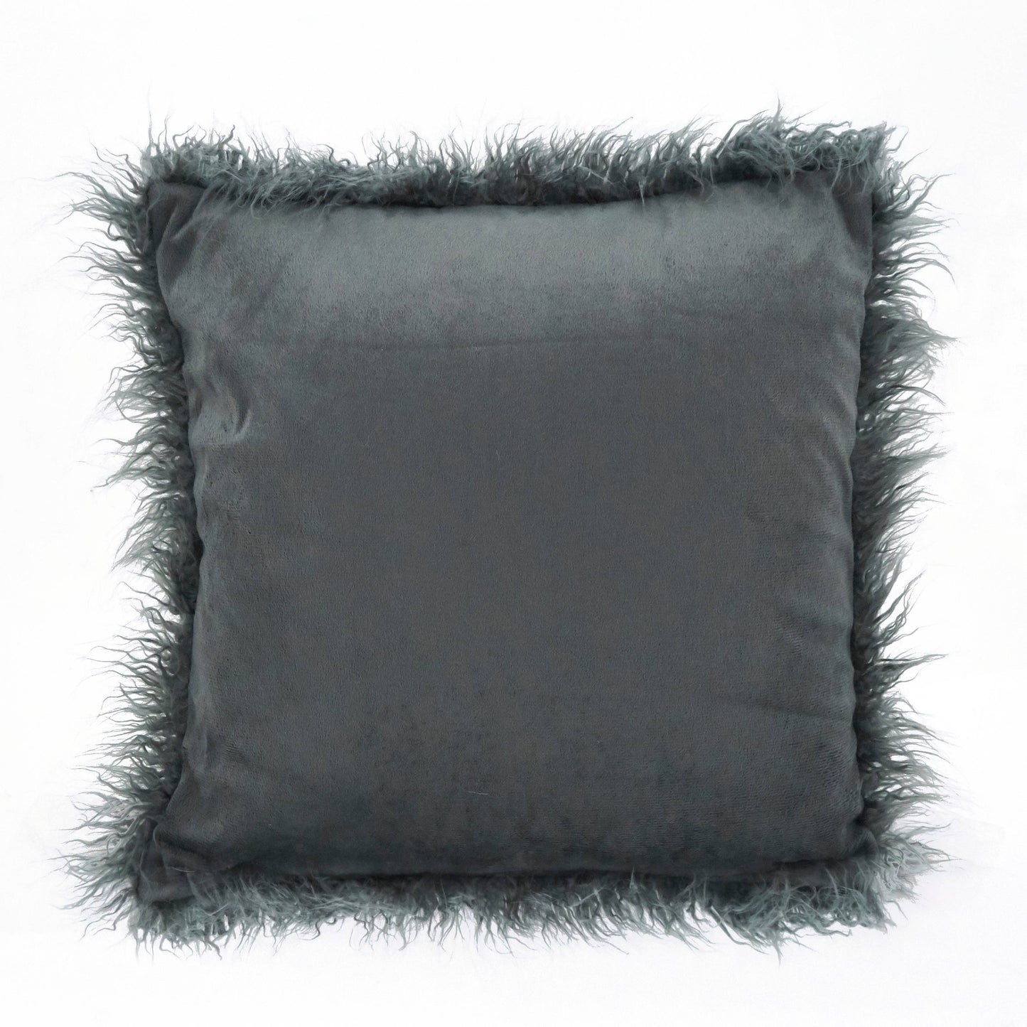 Faux Mongolian Fur Pillow - Poly Filled: Oatmeal / Polyester Insert / 22"