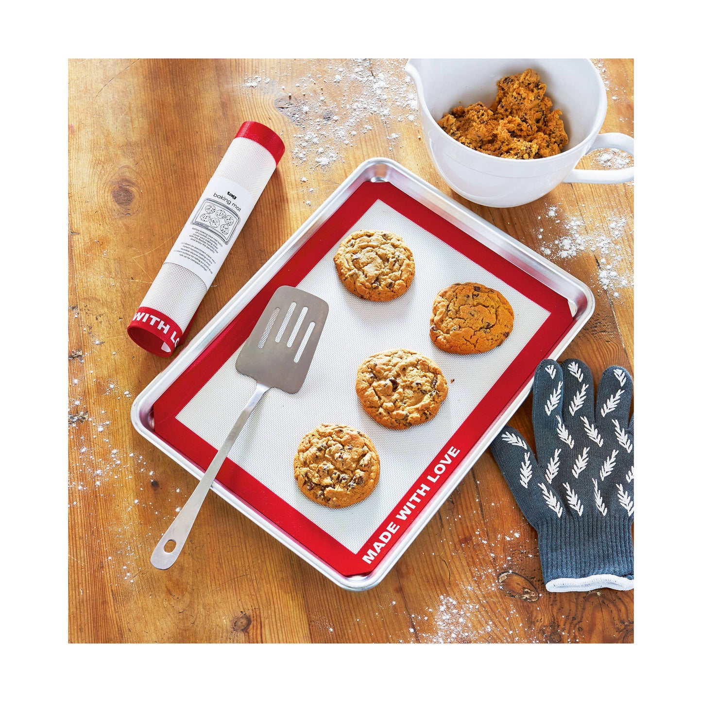 Made With Love Baking Mat Red Silicone