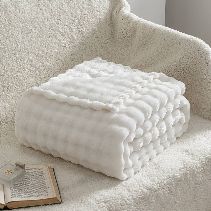 Cozy Bubble Check Textured Throw Blanket
