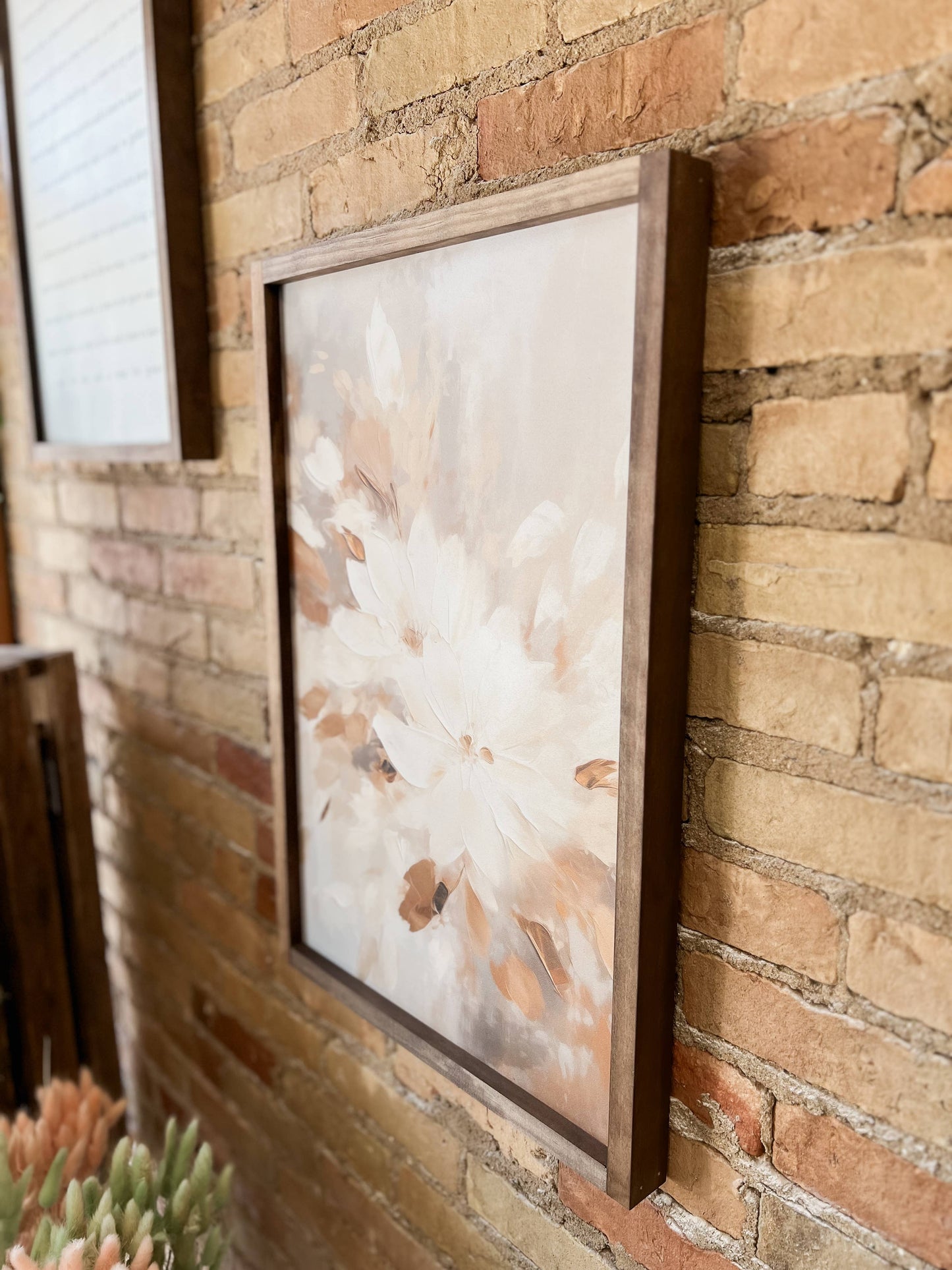 Pastel Petals - 3 | Spring Home Decor, Spring Wall Art: Dark Walnut / 17x25"
