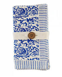 Blue Floral Indigo Napkin Set