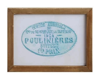 French Blue Wood Frame Art Work