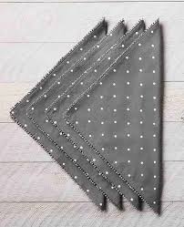 Gray Dot Pom Napkin Set 4