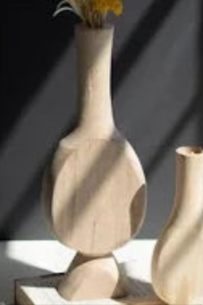 carved Wooden Bud Vases
