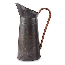 Lrg Galvanized Tin Pitcher