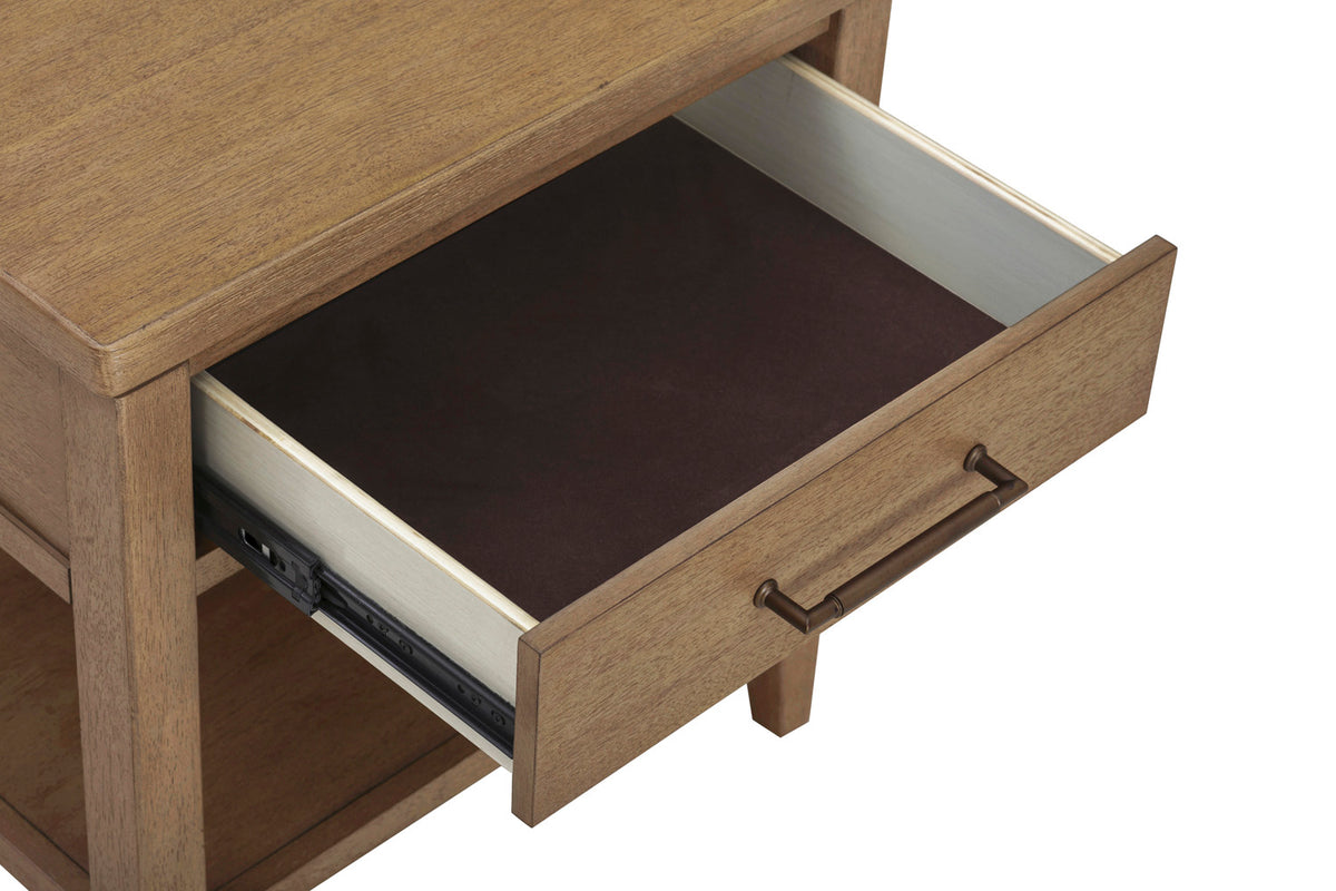 Olivia 1 Drawer Nightstand in Sunkissed Beige Finish