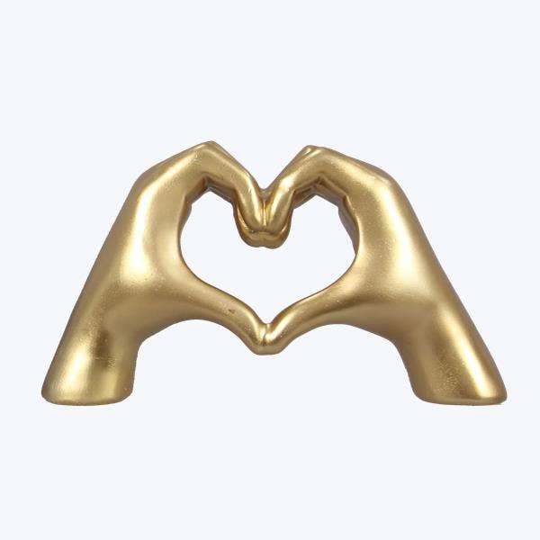 Resin Heart Gesture Hands, Gold