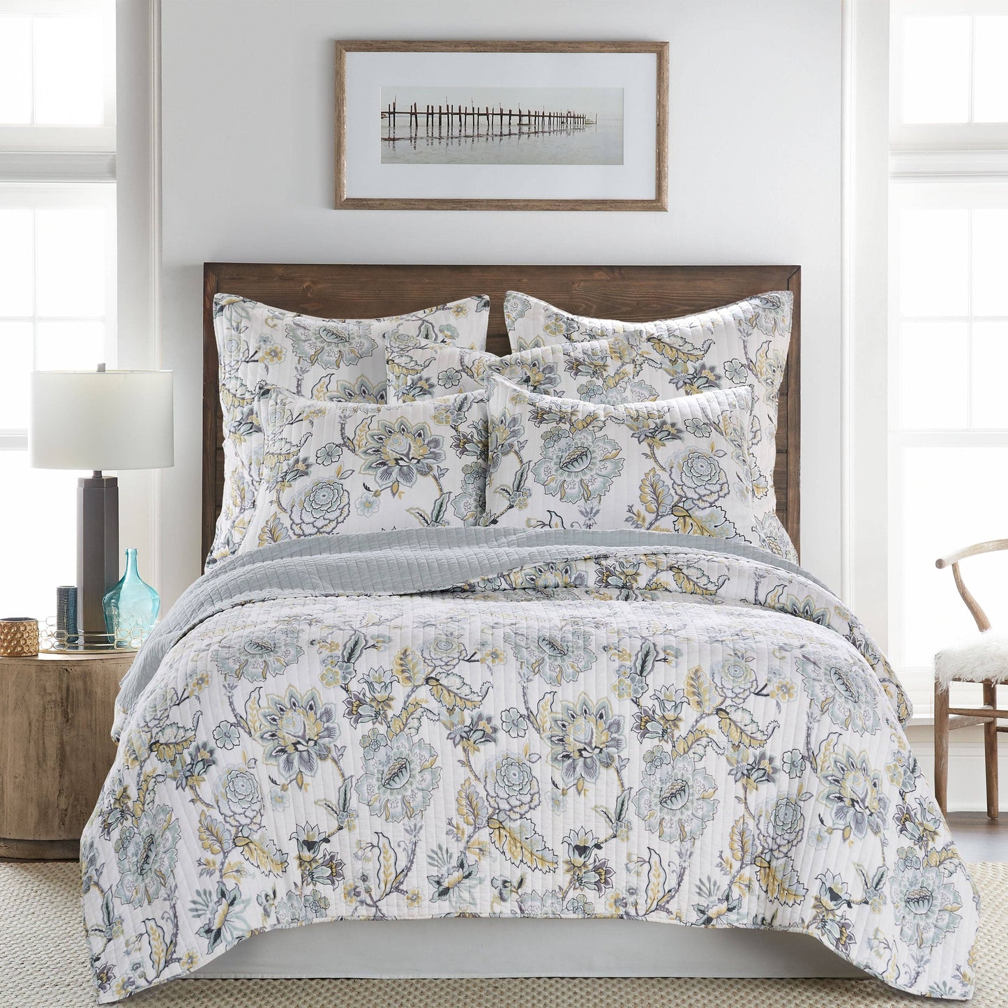 Ophelia Quilt Set: Spa / King/Cal King