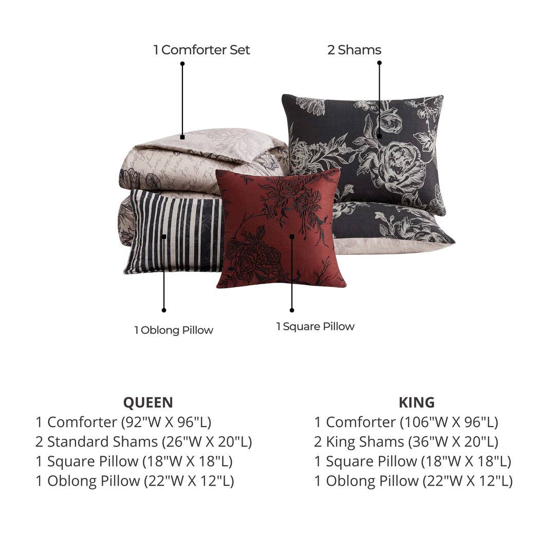 Serenova 5 Piece Reversible Comforter Set