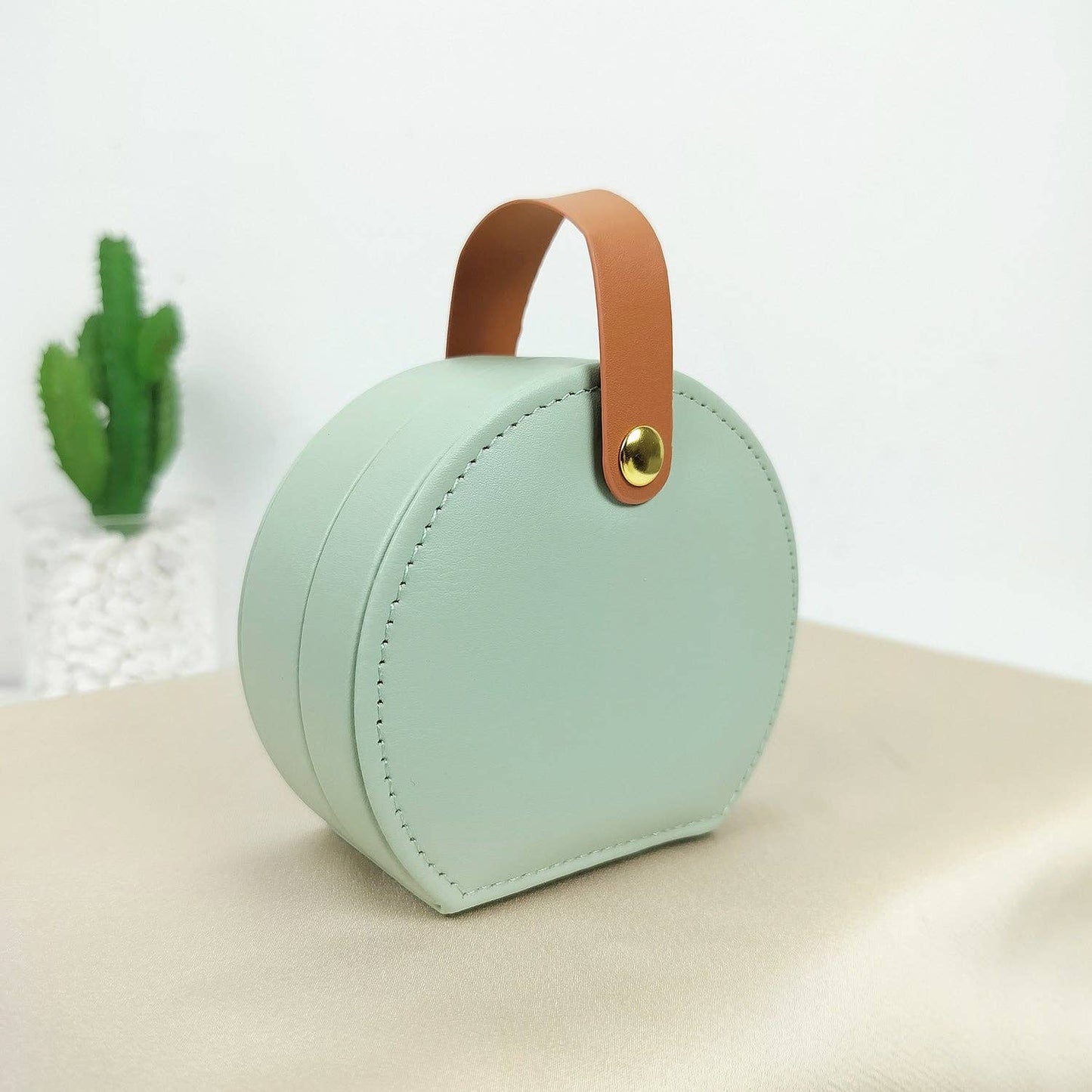 Vegan Leather Mini Portable Jewelry Storage Box