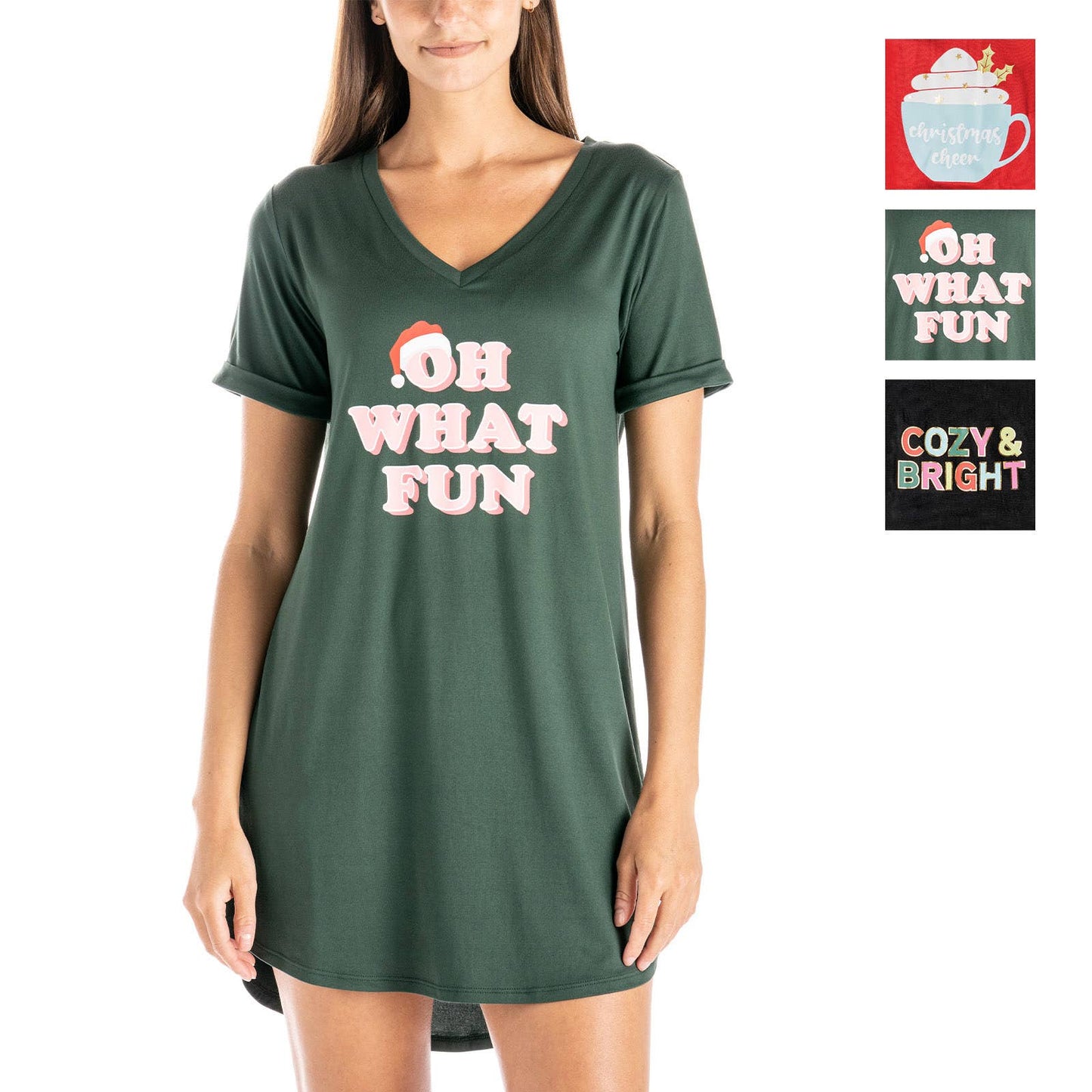Hello Mello Holiday Sleep Shirts Oh What Fun