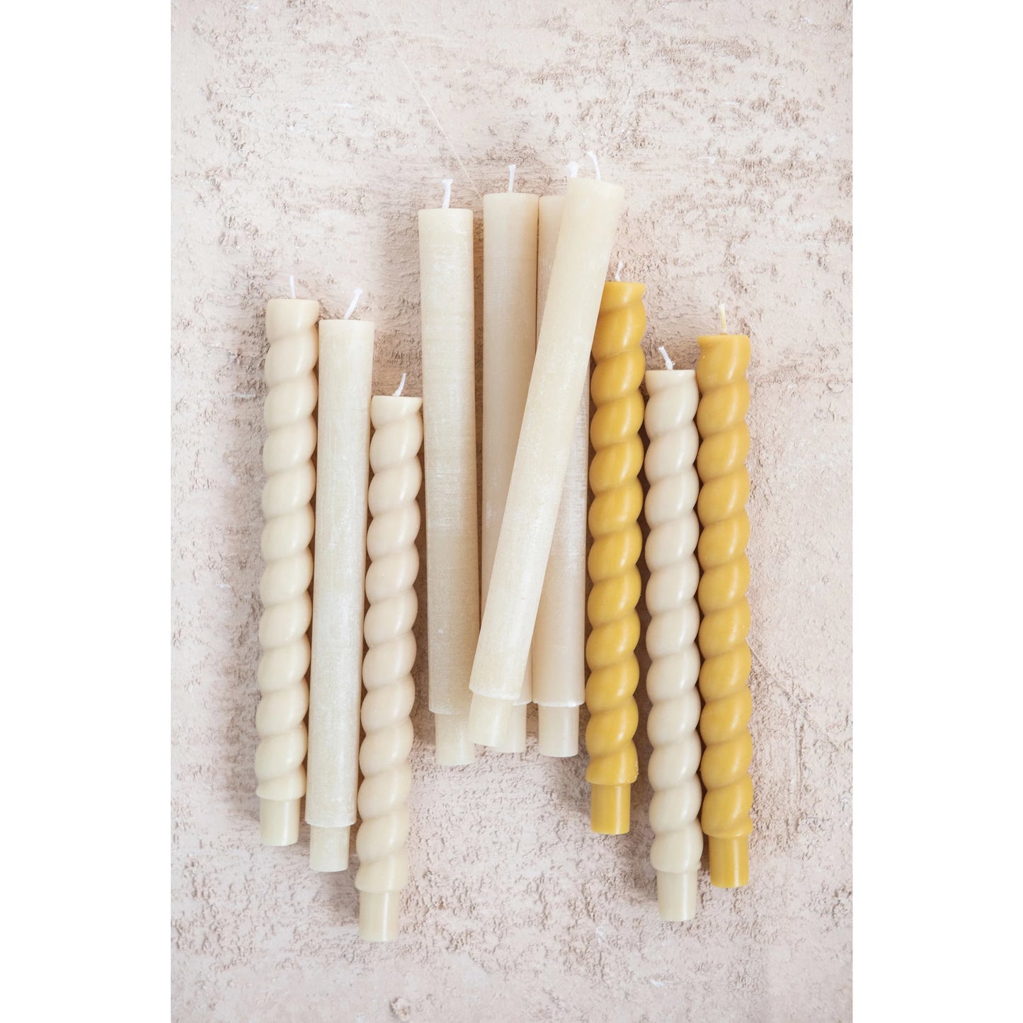 Unscented Taper Candles, Powder Finish