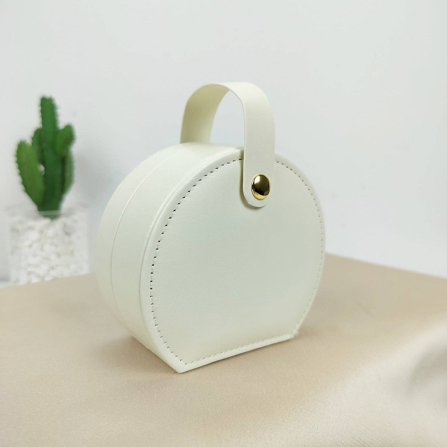 Vegan Leather Mini Portable Jewelry Storage Box