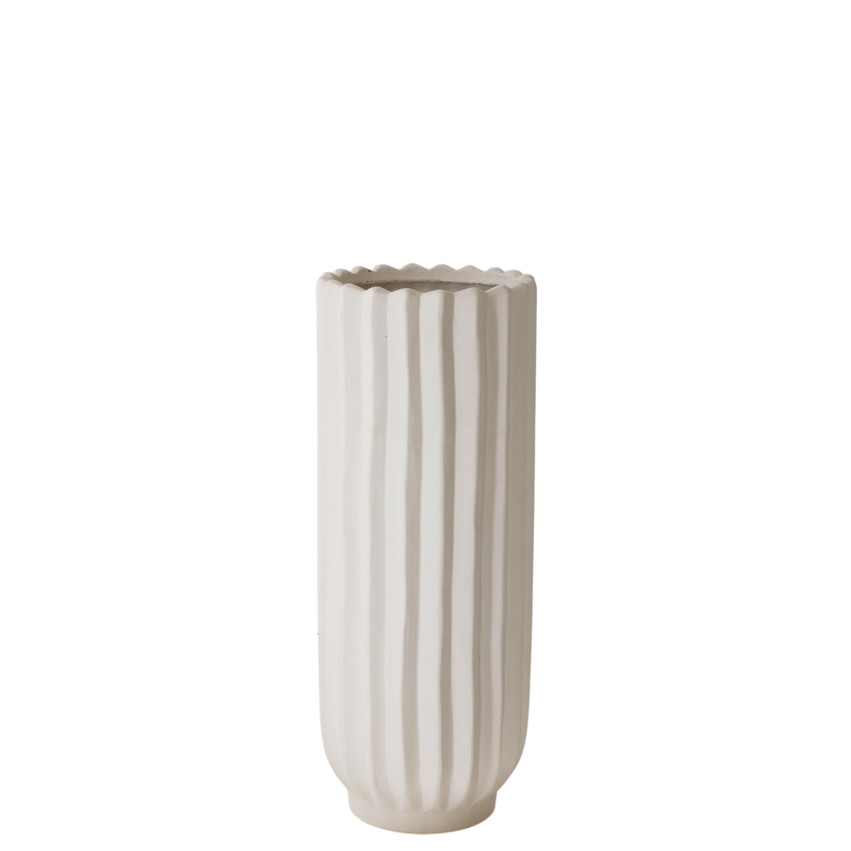 Polyresin White Vase 5.5" x 5.5" x 11"