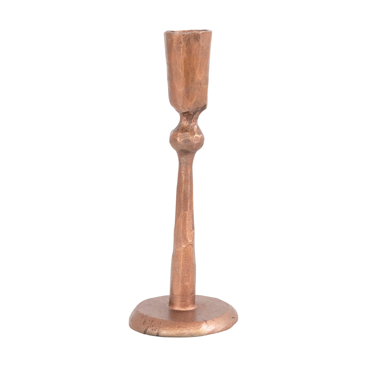 Hand-Forged Iron Taper Holder, Antique Copper Finish
