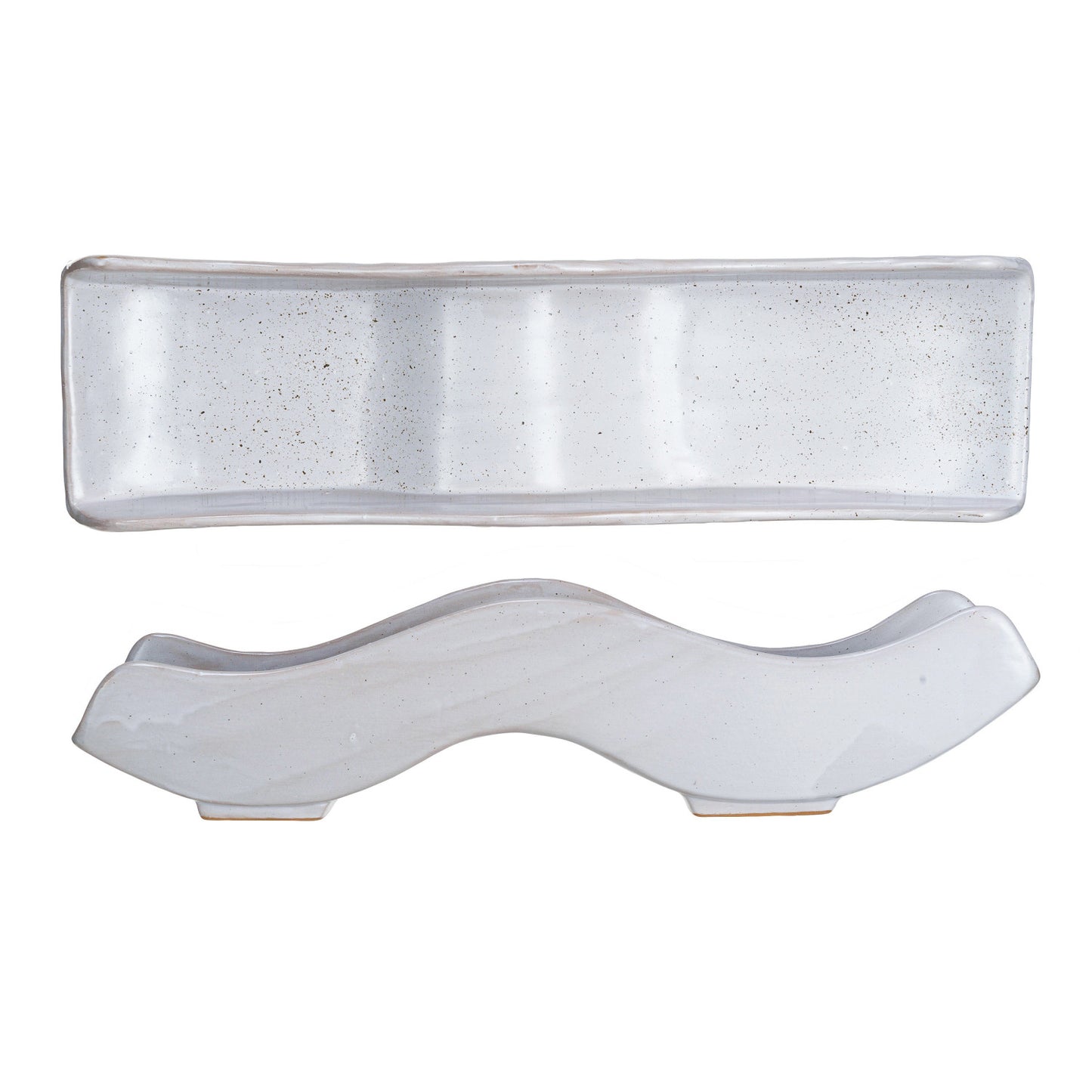 Stoneware Wave Tray, Reactive Glaze