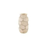 Decorative Carved Paulownia Wood Vase, Natural