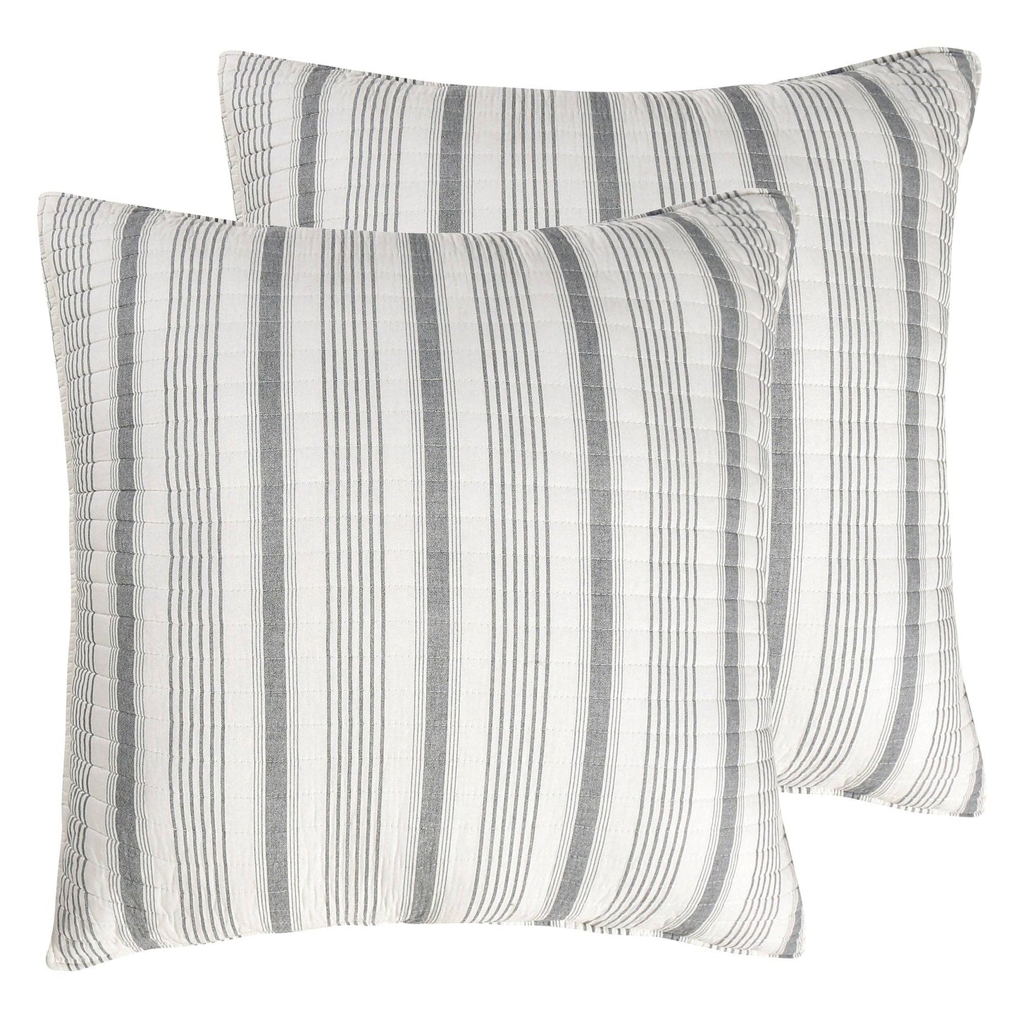 Camden Grey Stripe Euro Sham Set of 2