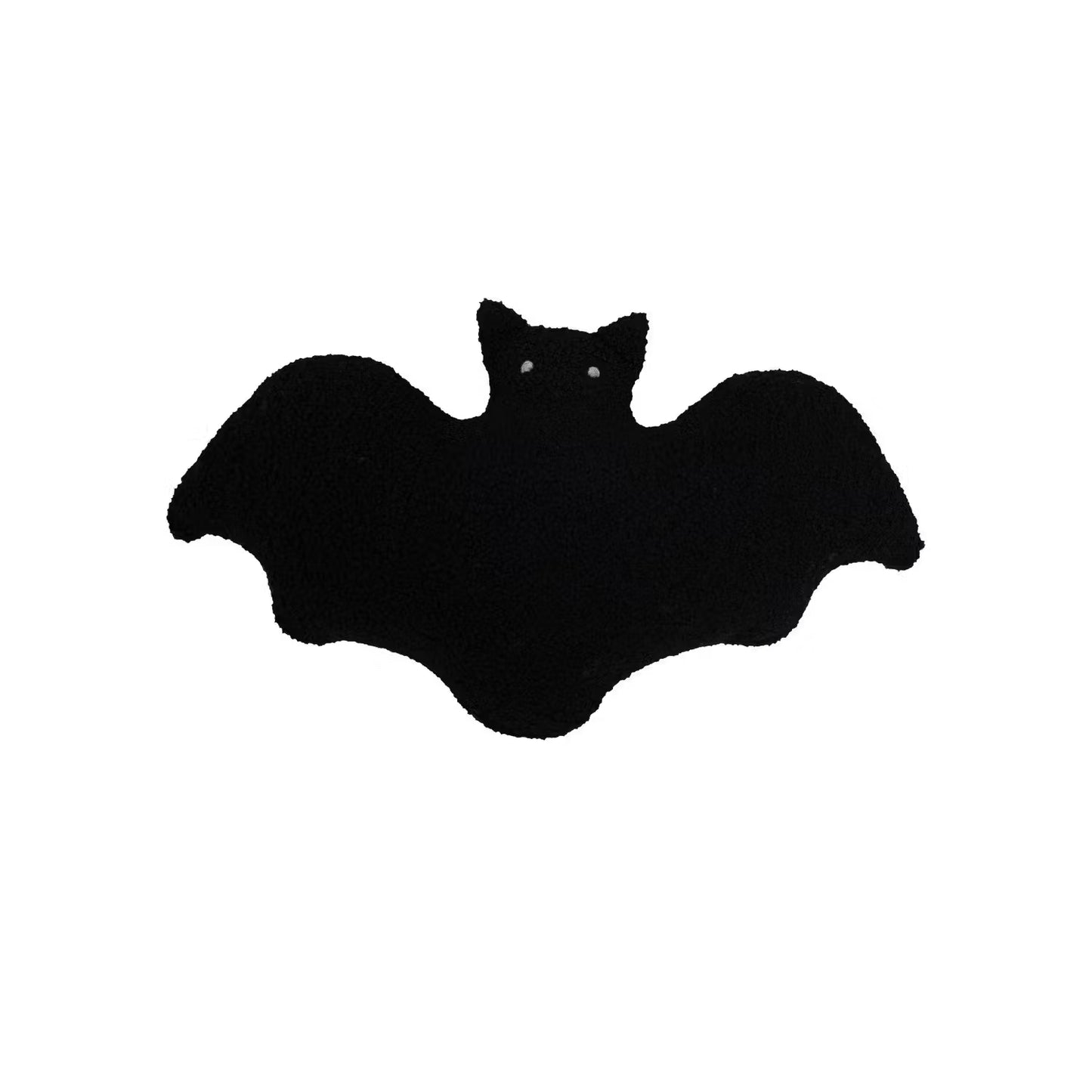 Faux Sherpa Fabric Bat Shaped Pillow, Black
