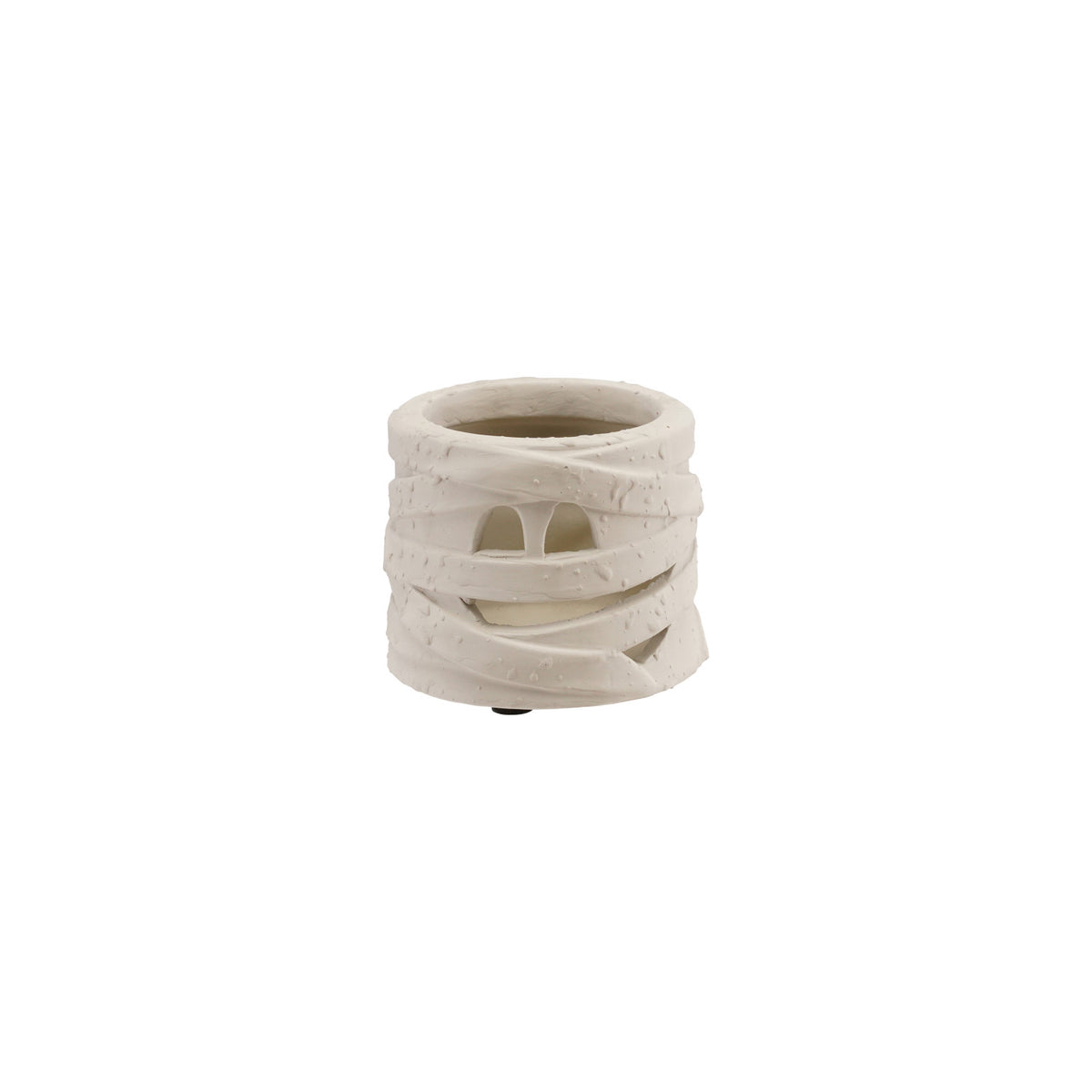 Terra-cotta Mummy Lantern with Cut-Outs, White