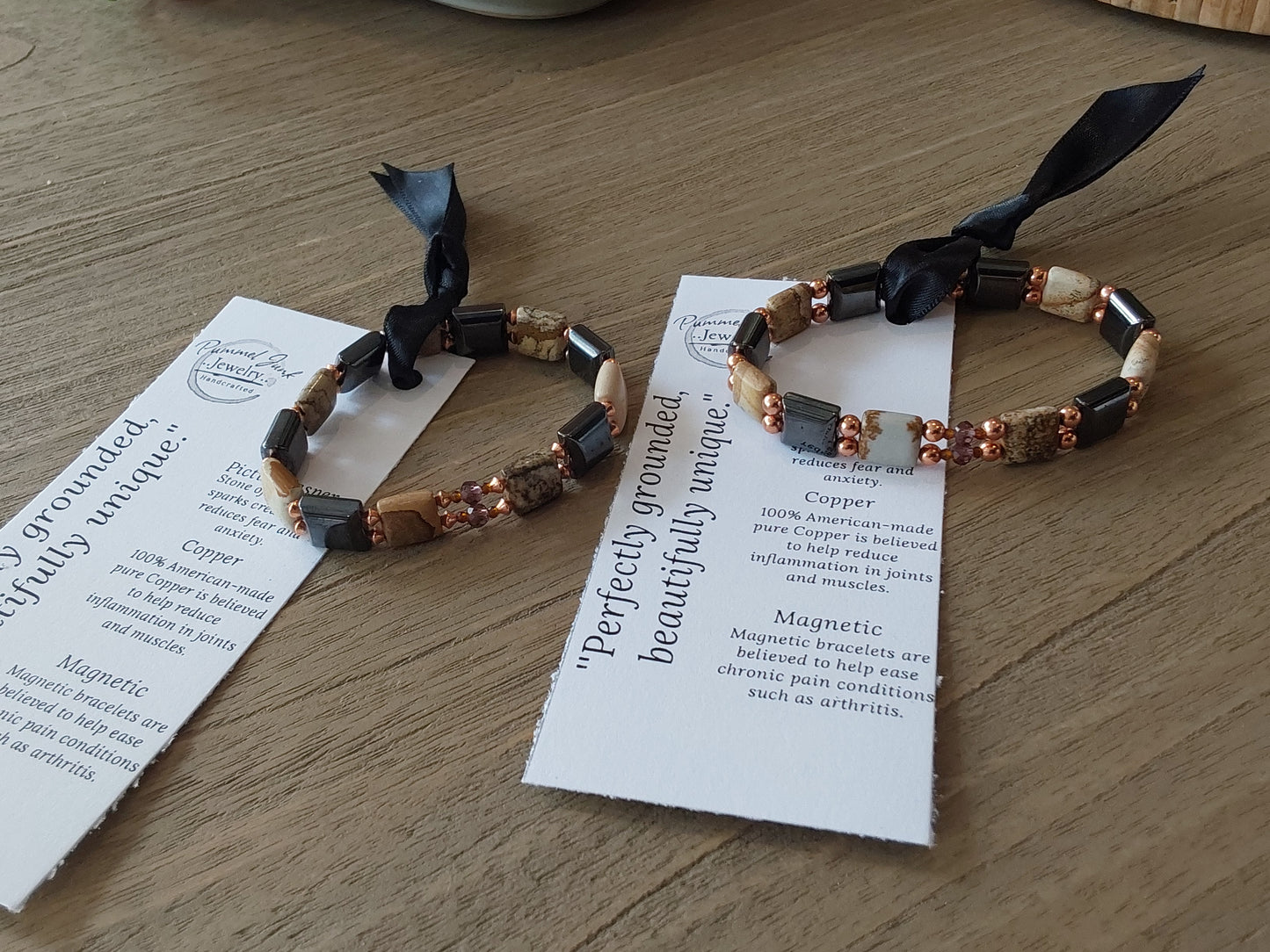 Earthy Picture Jasper & Copper Magnetic Therapy Bracelet