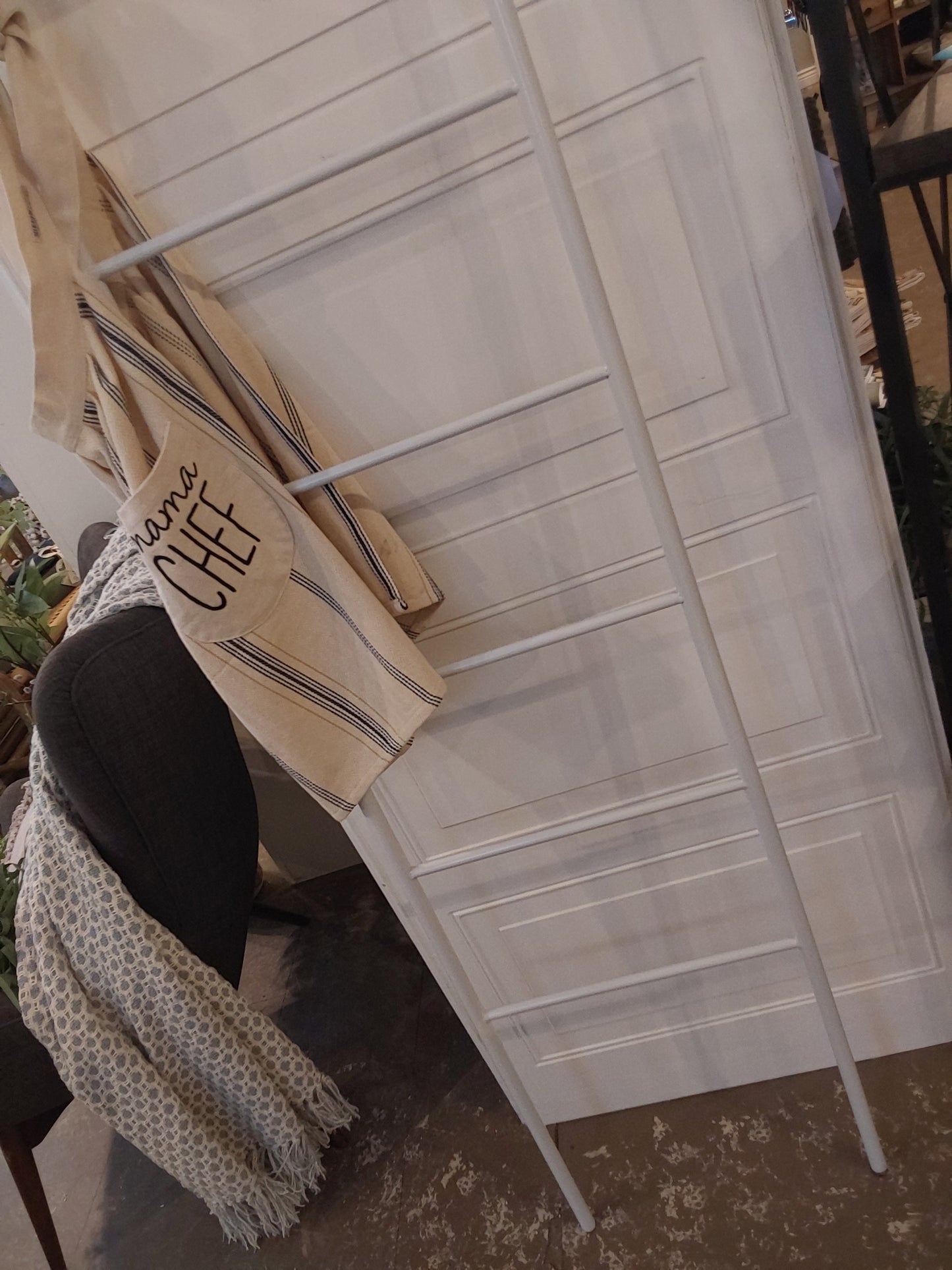 White Metal Ladder Rack