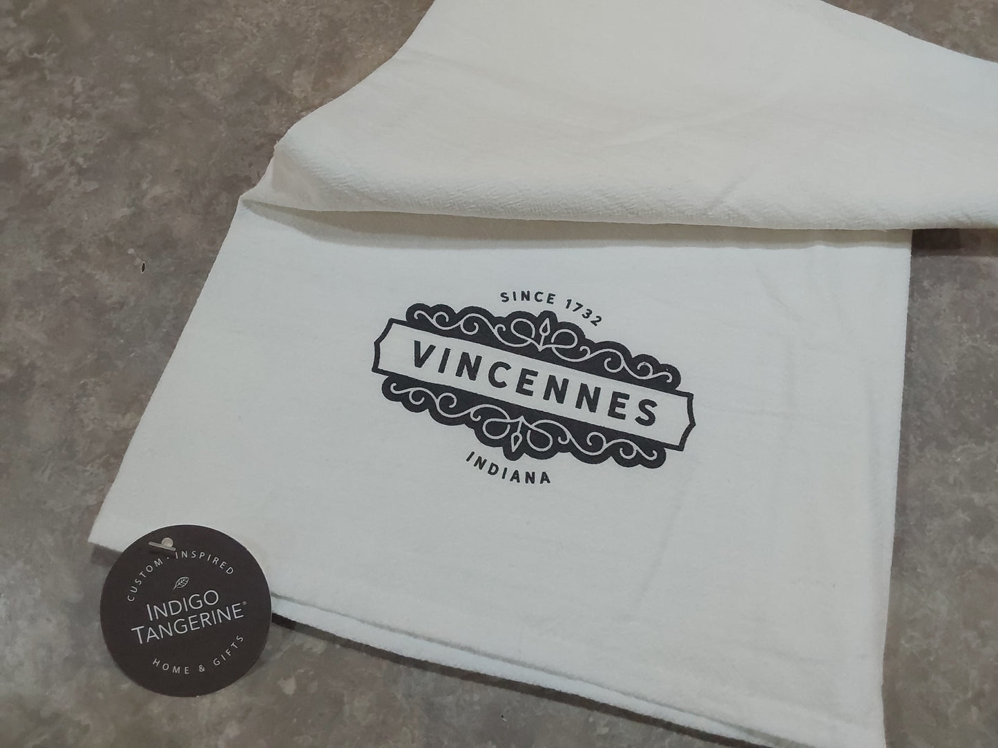 Ornamental Vincennes Indiana Tea Towel