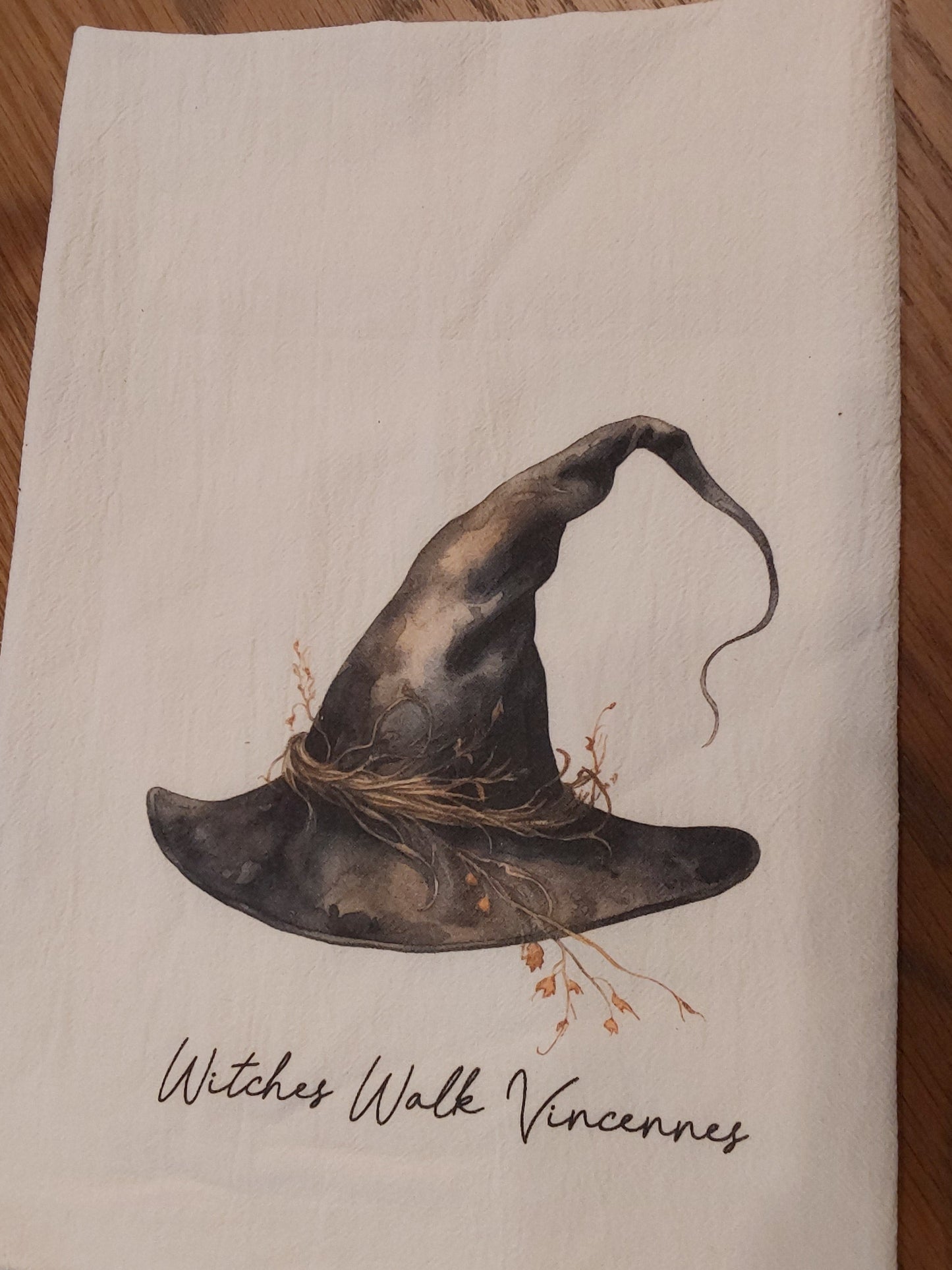 "Witches Walk Vincennes" Cotton Tea Towel