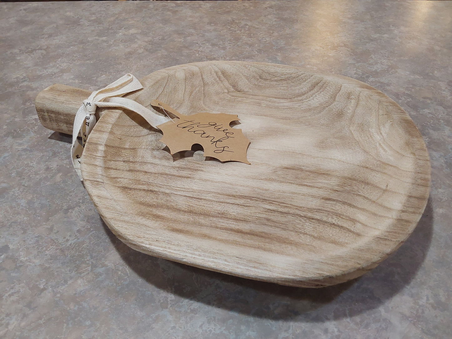 Round Wood Pumpkin Tray