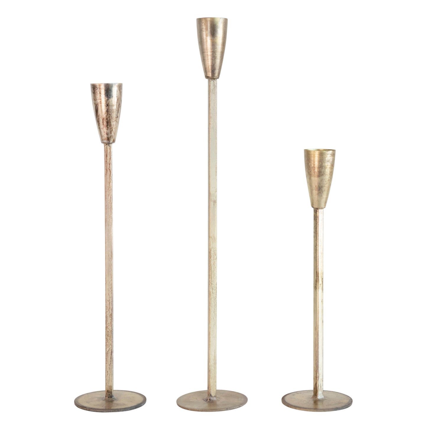 L Metal Taper Holder with Antique Finish 1 pc
